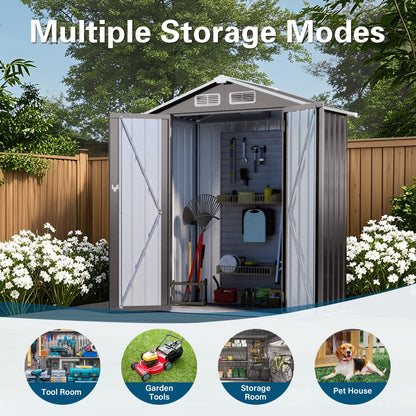 EcoSheds™ SMALL 5x3ft Black METAL Outdoor Storage Shed