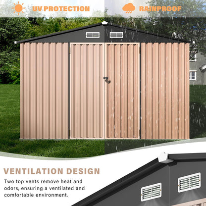 EcoSheds™ LARGE 6x8ft METAL Outdoor Storage Shed