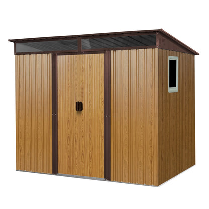EcoSheds™ LARGE 6x8ft METAL Sliding Door Outdoor Storage Shed