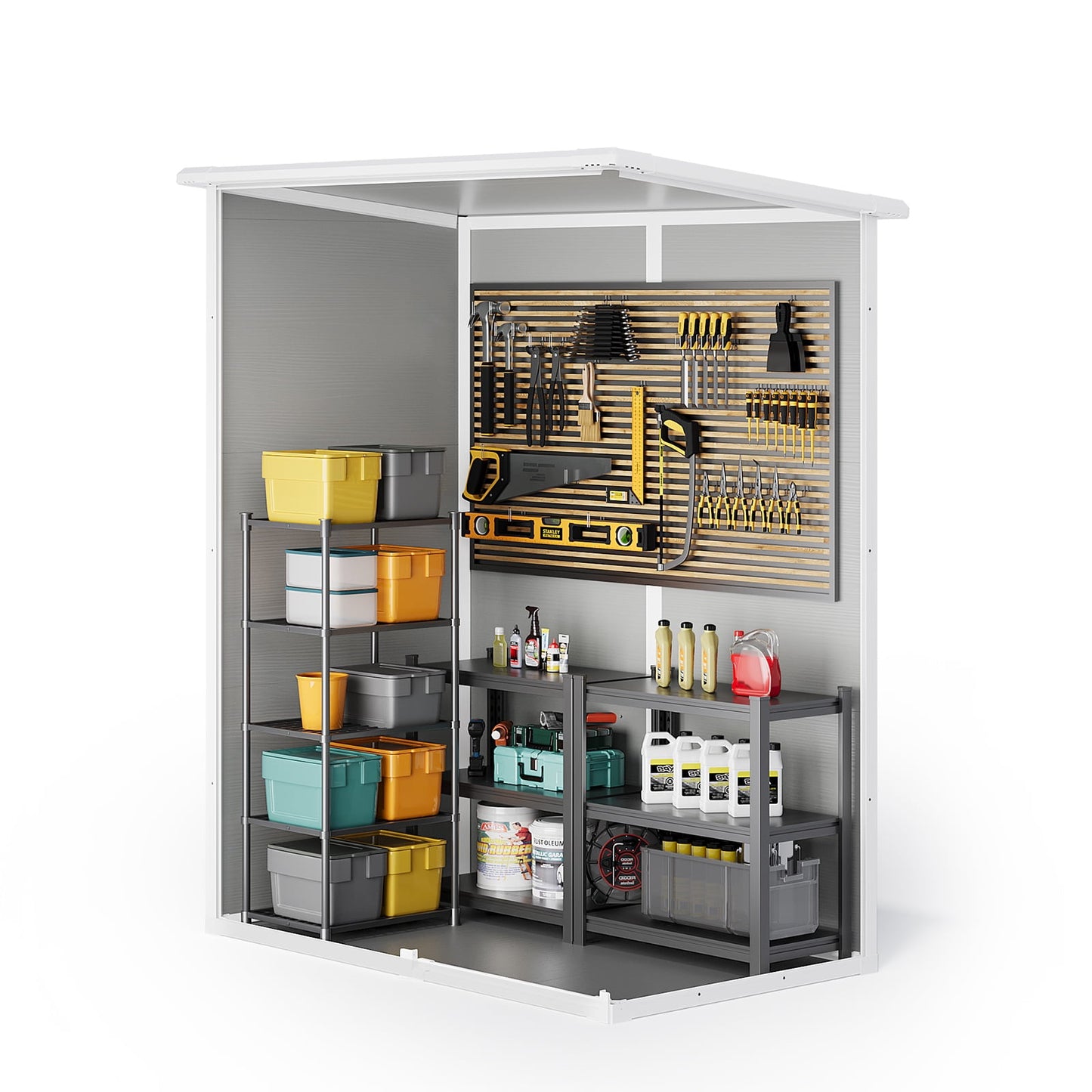 EcoSheds™ SMALL 5x3ft Gray RESIN Outdoor Storage Shed