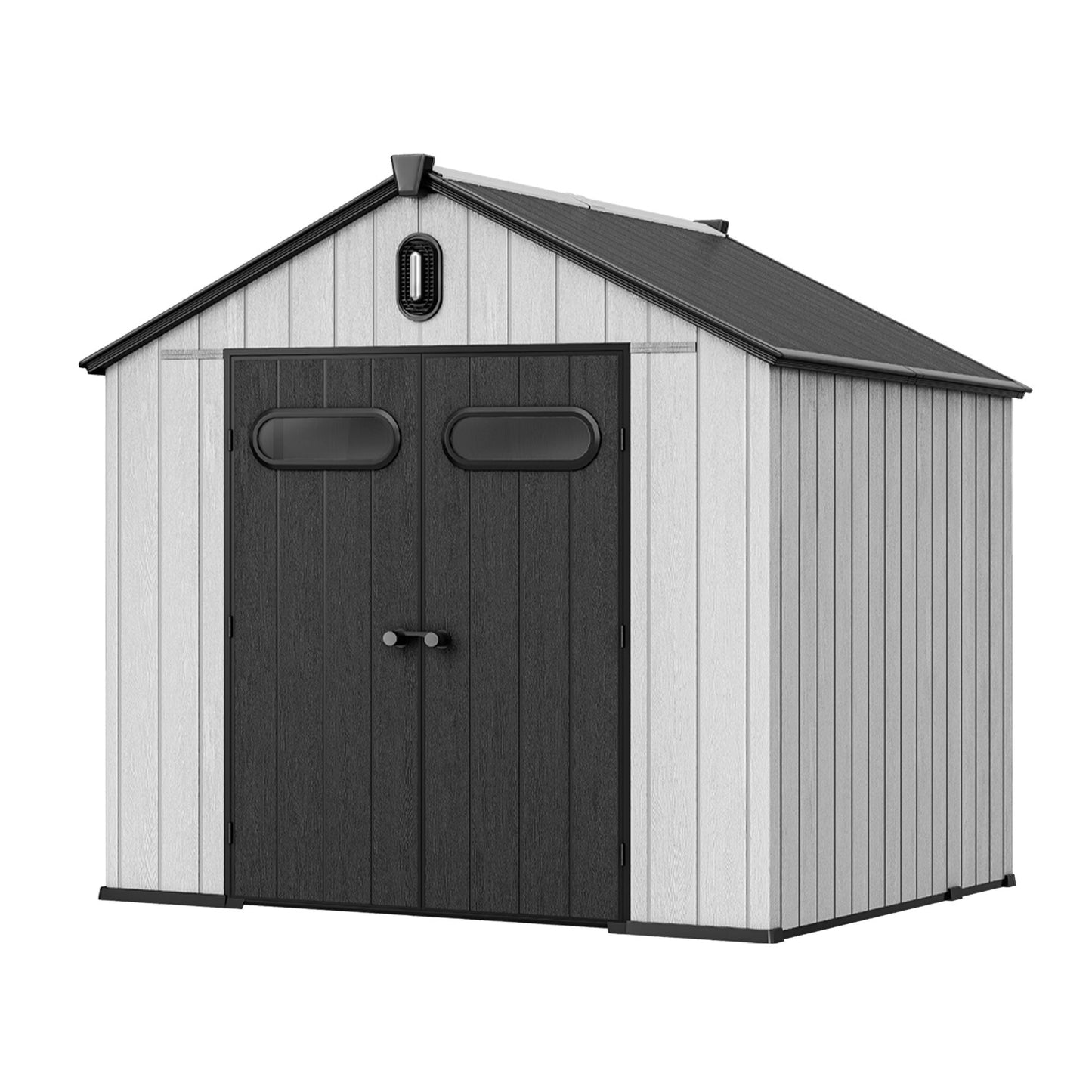EcoSheds™ EXTRA LARGE Modern 8x8ft RESIN Outdoor Storage Shed