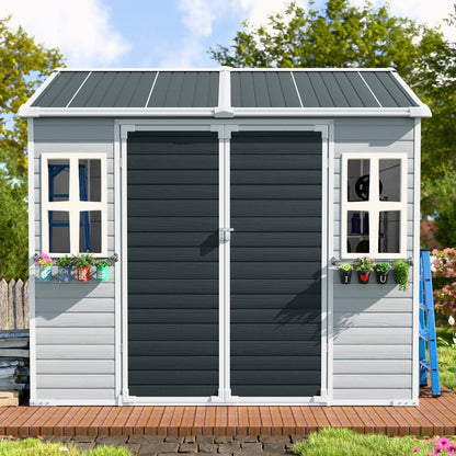 EcoSheds™ LARGE 8x6ft RESIN Outdoor Storage Shed