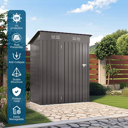 EcoSheds™ SMALL 5x3ft Gray METAL Outdoor Storage Shed