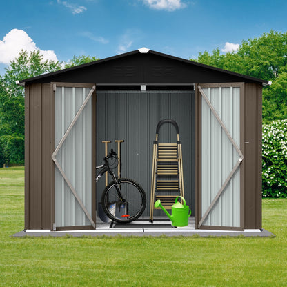 EcoSheds™ LARGE 6x8ft METAL Outdoor Storage Shed