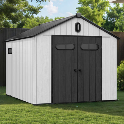 EcoSheds™ EXTRA LARGE Modern 8x10ft RESIN Outdoor Storage Shed