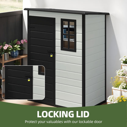 EcoSheds™ SMALL 5x3ft Black/Gray RESIN Outdoor Storage Shed