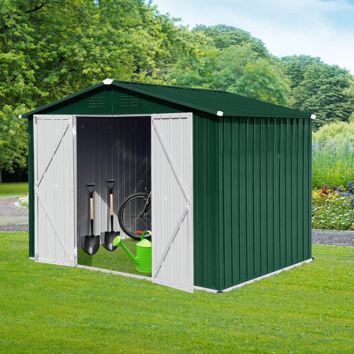 EcoSheds™ LARGE 6x8ft METAL Outdoor Storage Shed