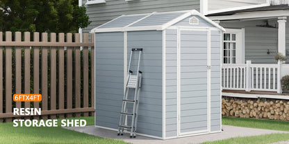 EcoSheds™ MEDIUM 4x6ft White RESIN Outdoor Storage Shed
