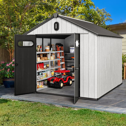 EcoSheds™ EXTRA LARGE Modern 8x8ft RESIN Outdoor Storage Shed