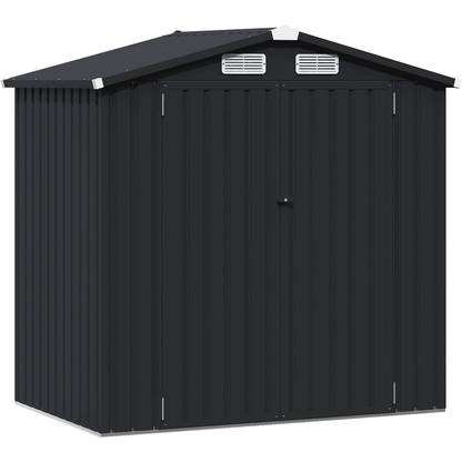 EcoSheds™ MEDIUM 6x4ft Black METAL Outdoor Storage Shed
