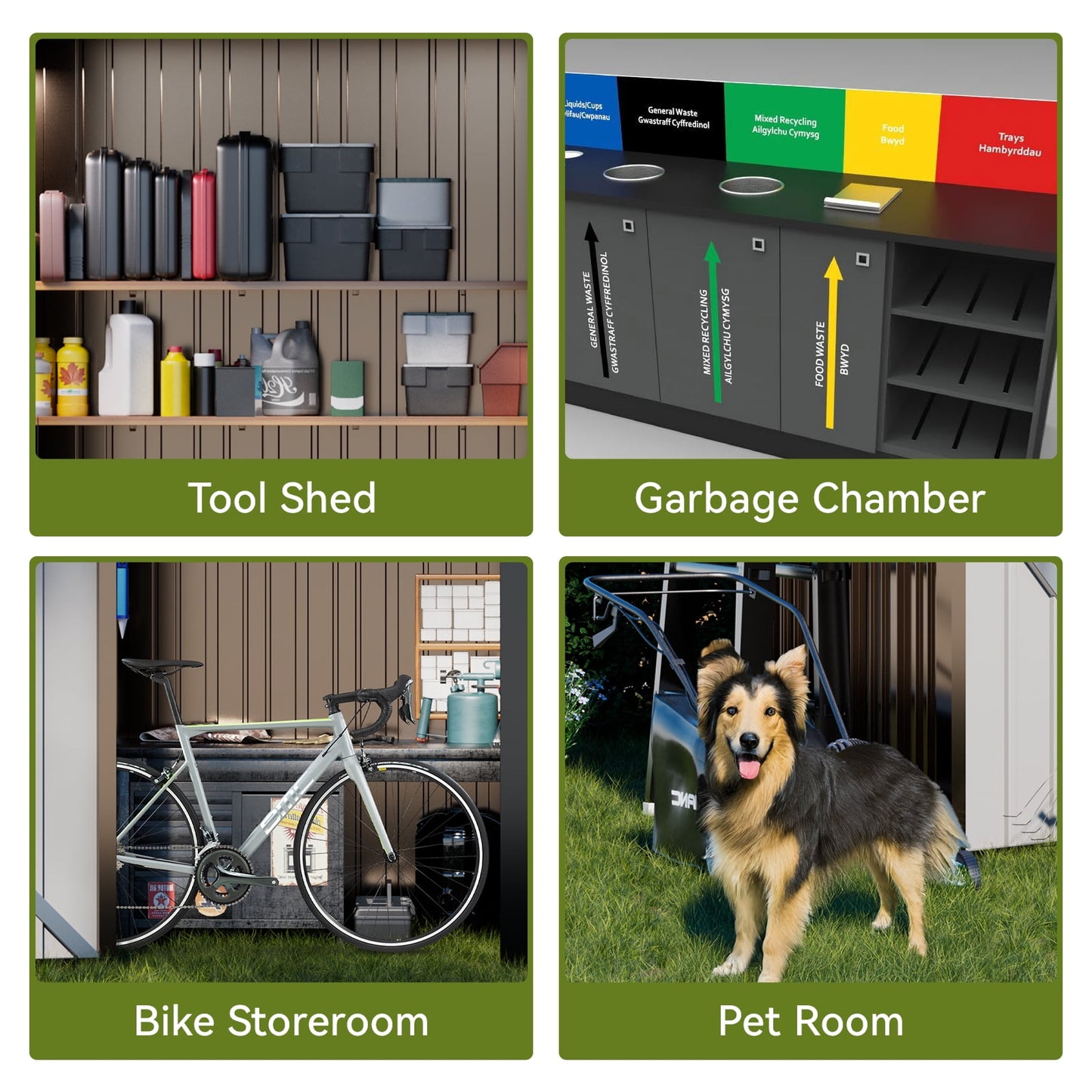 EcoSheds™ SMALL 5x3ft Light Brown METAL Outdoor Storage Shed