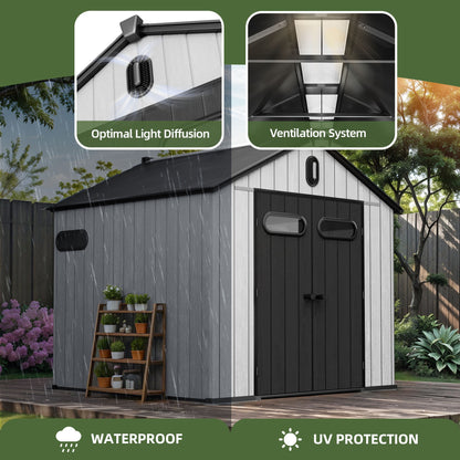 EcoSheds™ EXTRA LARGE Modern 8x8ft RESIN Outdoor Storage Shed