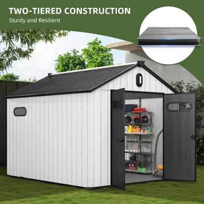 EcoSheds™ EXTRA LARGE Modern 8x10ft RESIN Outdoor Storage Shed
