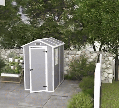 EcoSheds™ MEDIUM 4x6ft Gray RESIN Outdoor Storage Shed