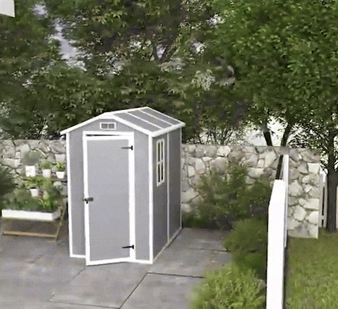 EcoSheds™ MEDIUM 4x6ft Gray RESIN Outdoor Storage Shed