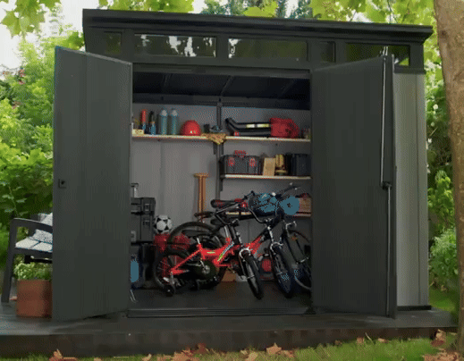 EcoSheds™ EXTRA LARGE Modern 9x7ft RESIN Outdoor Storage Shed