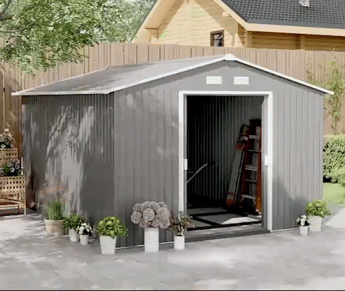 EcoSheds™ EXTRA LARGE 8x15ft METAL Sliding Door Outdoor Storage Sheds