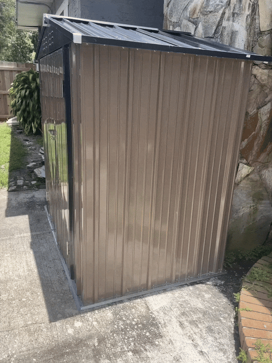 EcoSheds™ MEDIUM 6x4ft Brown METAL Outdoor Storage Shed