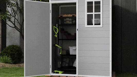 EcoSheds™ SMALL 5x3ft Gray RESIN Outdoor Storage Shed