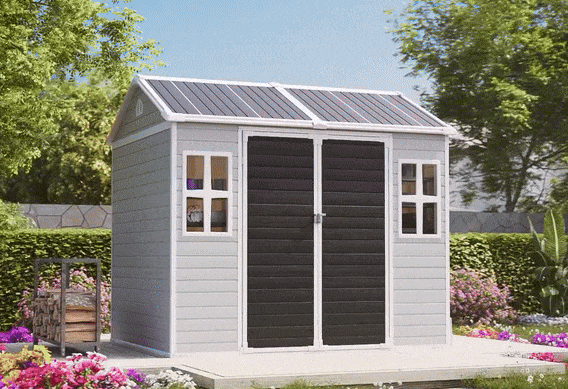EcoSheds™ LARGE 8x6ft RESIN Outdoor Storage Shed
