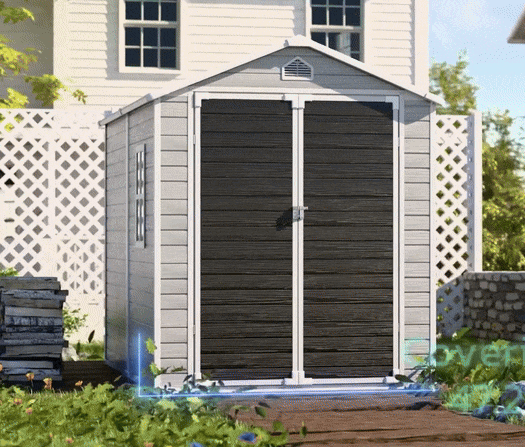 EcoSheds™ LARGE 6x8ft Silver RESIN Outdoor Storage Shed