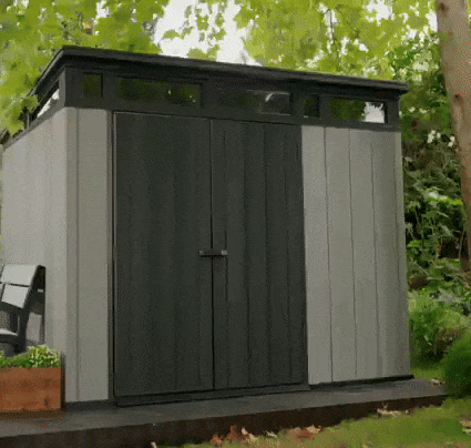 EcoSheds™ EXTRA LARGE Modern 7x7ft RESIN Outdoor Storage Shed