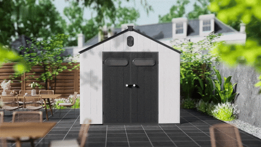 EcoSheds™ EXTRA LARGE Modern 8x8ft RESIN Outdoor Storage Shed