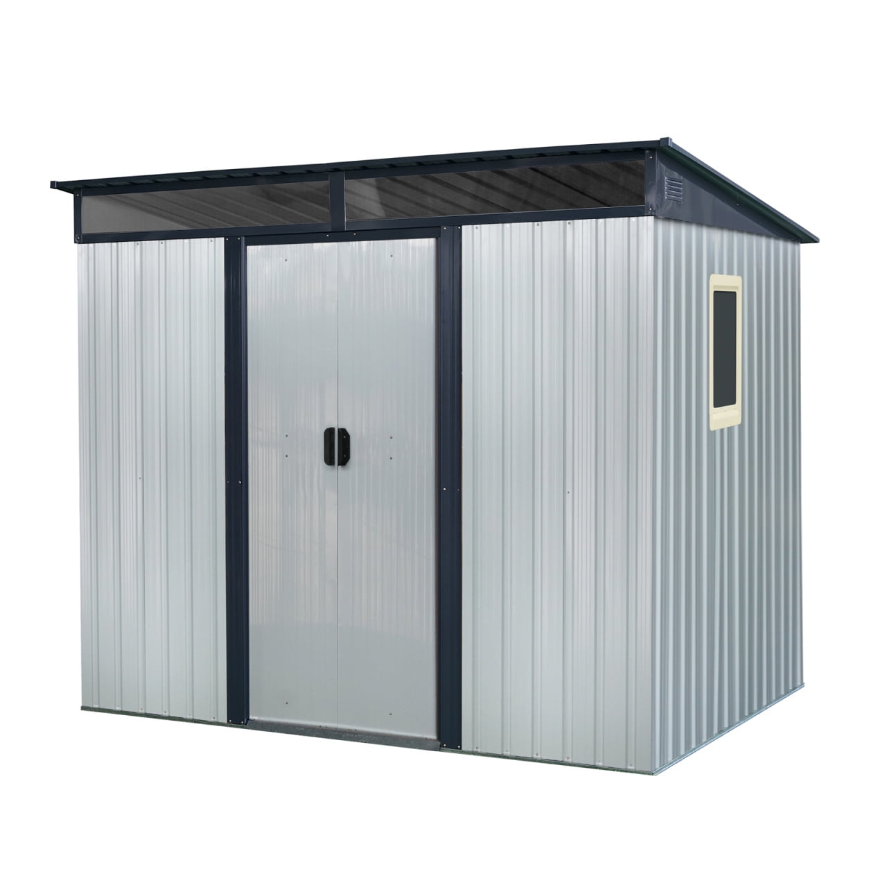 EcoSheds™ LARGE 6x8ft METAL Sliding Door Outdoor Storage Shed