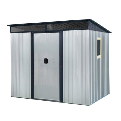 EcoSheds™ LARGE 6x8ft METAL Sliding Door Outdoor Storage Shed