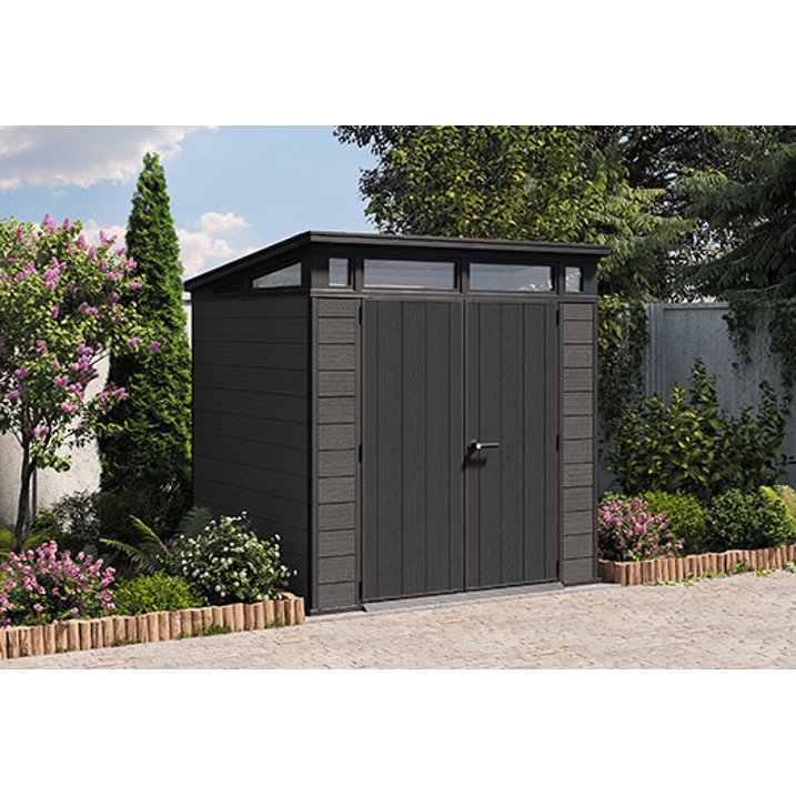 EcoSheds™ EXTRA LARGE Modern 7x7ft RESIN Outdoor Storage Shed