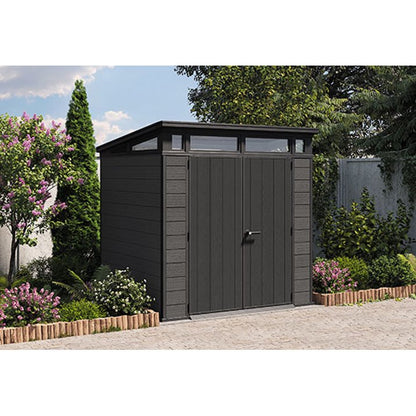 EcoSheds™ EXTRA LARGE Modern 7x7ft RESIN Outdoor Storage Shed