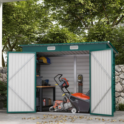 EcoSheds™ LARGE 6x8ft METAL Outdoor Storage Shed